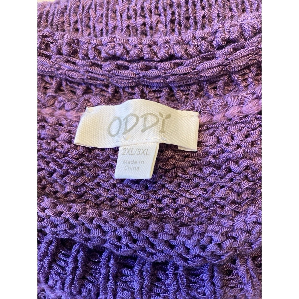 ODDI Purple Short Sleeve Knit Sweater Crew Neck Boxy Fit IT15379P Womens 2XL/3XL - Picture 6 of 9